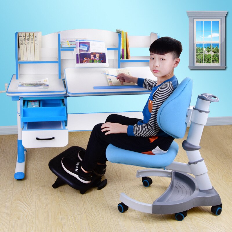 Children Kids Study Desk Writing Table Suit Homework Furniture Rise Fall Chairs Primary School Students Desk And Chair Suit
