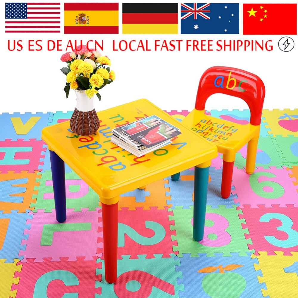 1PC premium Plastic DIY Table and Chair Set With colorful alphabet study table Activity Fun Child Toy