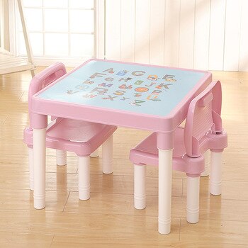 Folding Children Table Chair Baby Learning Tables Chair Set Children Plastic Table Toy Game Table Kids Desk Cute