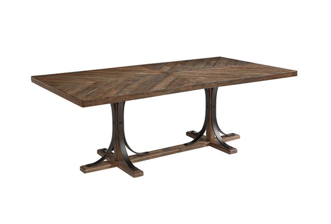 Magnolia Home Shop Floor Dining Table With Iron Trestle By Joanna Gaines